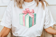 Mint & Pink Christmas Clipart, an Illustration by CraftArtStudio (Thumbnail 5 of 6)