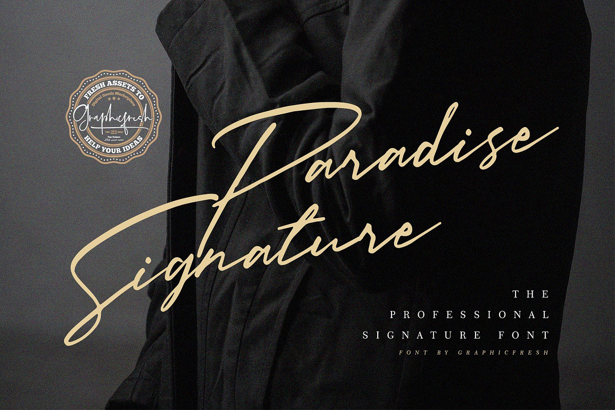 Paradise Signature Font, a Script Font by Graphicfresh (Photo 1 of 8)