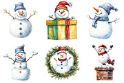 Funny Christmas Snowman Clipart, an Illustration by Daily.Designs (Thumbnail 2 of 5)