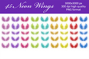 Neon Angel Wings Overlays, an Object Graphic by VligCreativeStudio (Thumbnail 6 of 6)