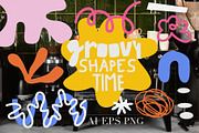 Groovy Shapes & Doodle Flowers, a Decorative Illustration by Luamor (Thumbnail 1 of 12)