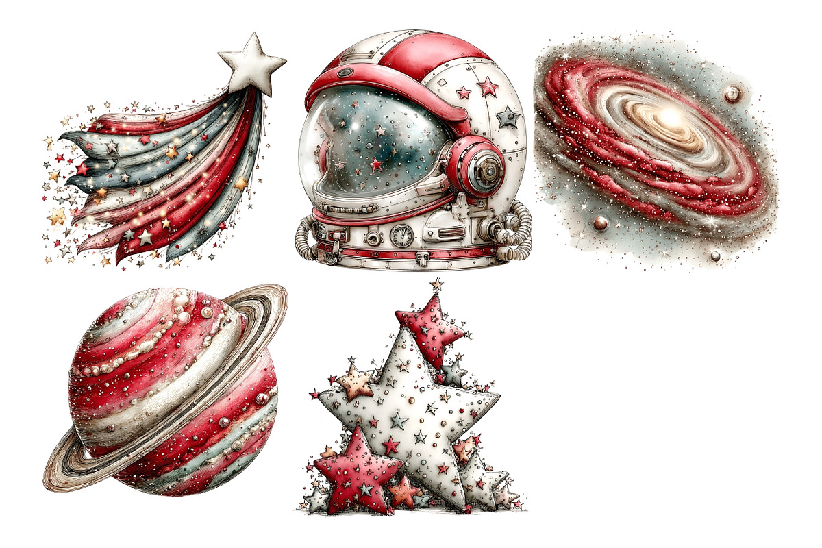 Cute Space Watercolor PNG, a Person Illustration by Nicolle's Colorful Art (Photo 4 of 4)