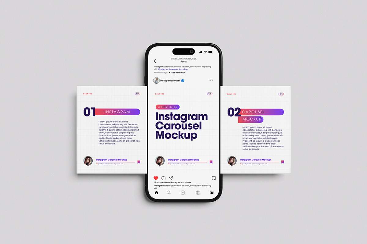 HighQualit Instagram Carousel Mockup, an iPhone Mockup by swsi-studio (Photo 5 of 5)