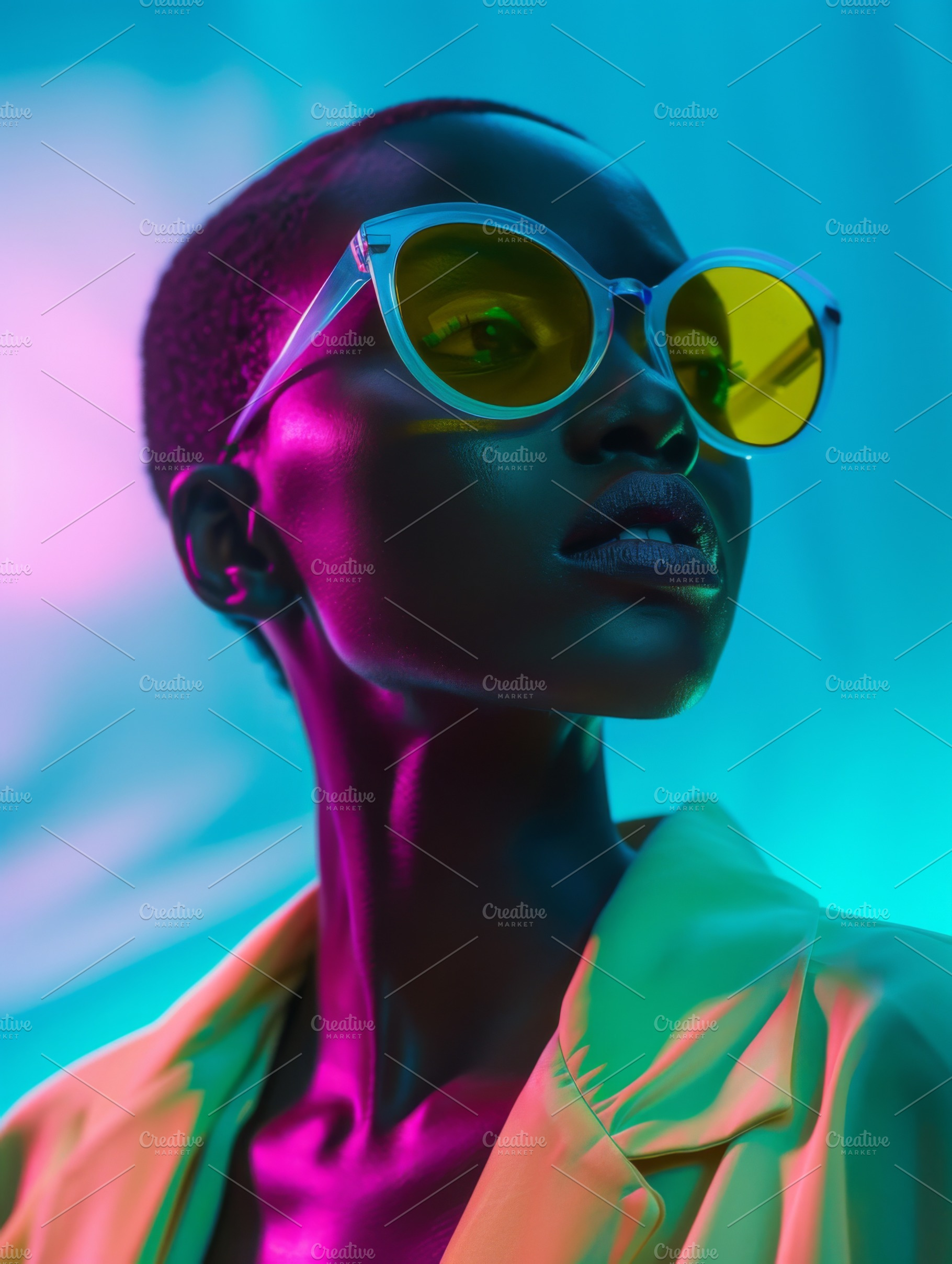 Black woman model in sunglasses, a Beauty & Fashion Photo by Handmadefont