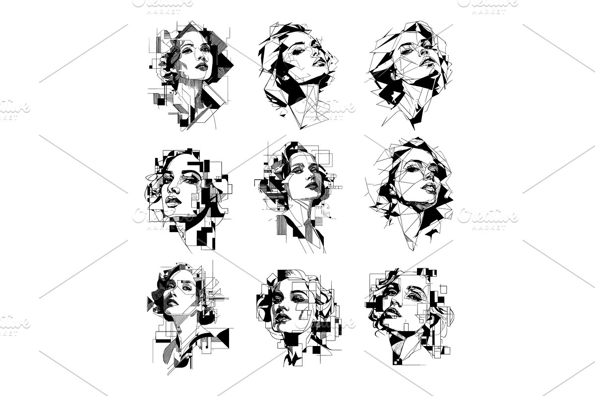 Diverse women avatars profile black, a Person Illustration by Onyx