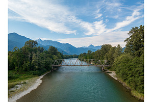 Aerial view of Cascade River road