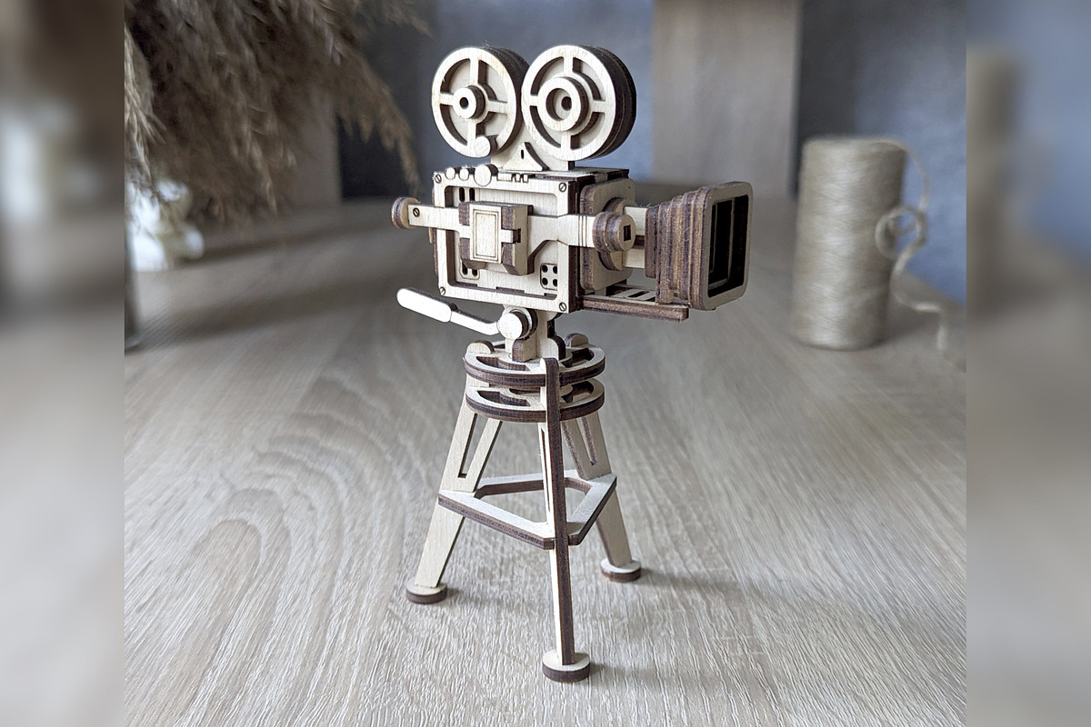 Retro Video Camera - Laser Cut File, an Object Graphic by VectorPainter (Photo 3 of 16)