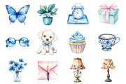 Watercolor Blue Planner Lover, a Seasonal Illustration by CitraGraphics (Thumbnail 2 of 6)