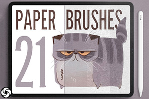 21 Paper Brushes For Procreate