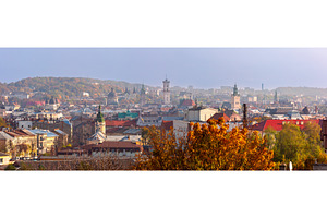 Panoramic cityscape of Lviv, Ukraine, an Architecture Photo by kavalenkava