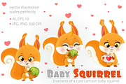 Cute cartoon baby squirrel, an Animal Illustration by Azuzlikus (Thumbnail 2 of 3)