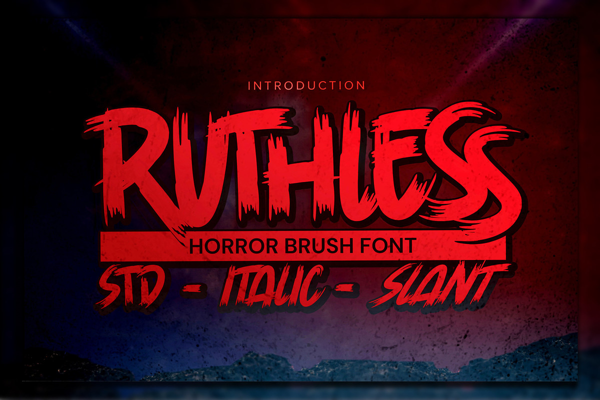 Ruthless - Horror Brush Font, a Font by Gassstype (Photo 1 of 8)