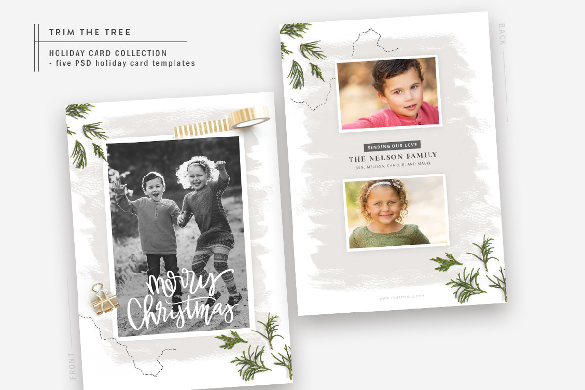 Trim The Tree Christmas Cards, a Card Template by The Modern Collective (Photo 2 of 6)