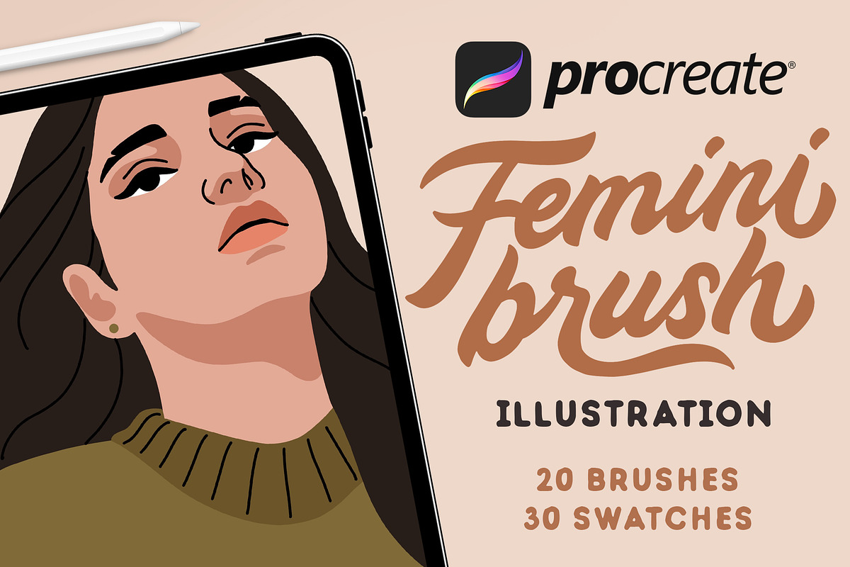 FeminiBrush - Procreate Brushes, a Brush Add-On by Nurmiftah (Photo 1 of 8)