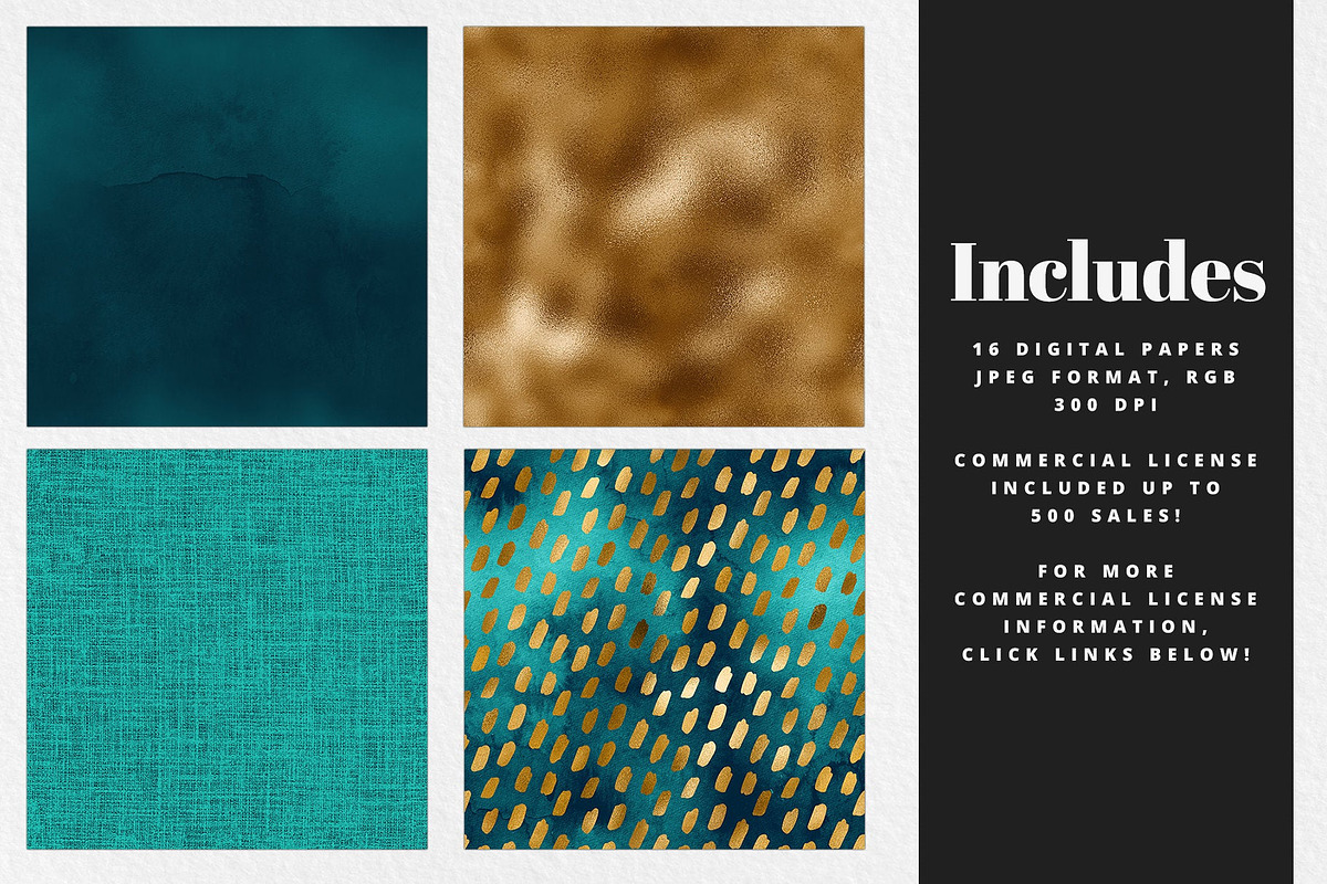 Ocean Gold Digital Paper, a Pattern Graphic by Brandi Lea Designs (Photo 2 of 5)