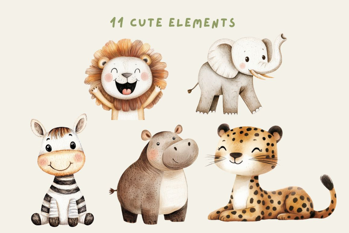 Safari Nursery Art and Patterns, an Animal Illustration by The Best Digital Plaza (Photo 3 of 9)