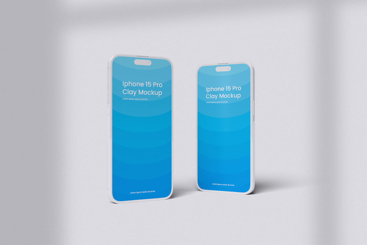 Iphone 15 Pro Clay Mockup, an iPhone Mockup by HanaSaka_Studio (Photo 5 of 5)