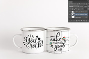 2 Tin Enamel camp set mug mockups, a Cups & Container Mockup by Leo Flo Mockups (Thumbnail 3 of 3)