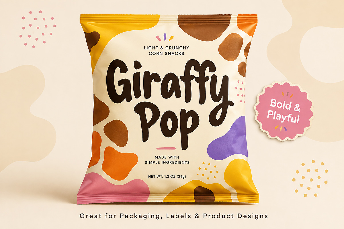 Giraffy Pop – Playful Display Font, a Script Font by Wow Magic (Photo 4 of 4)