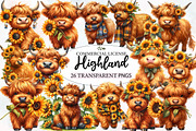 Highland Cow with Sunflowers, an Illustration by Designworld (Thumbnail 1 of 7)