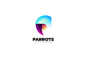 head parrot logo gradient color icon, a Branding & Logo Template by OmerStudio