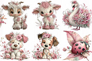 Whimsical Spring Animals Clipart, an Animal Illustration by DreamCafeArt (Thumbnail 4 of 7)