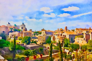 Palatine Hill, Rome, Italy Painting