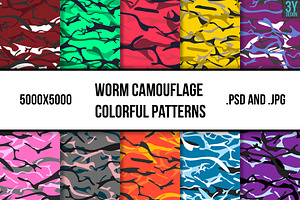 Worm Camouflage Colorful Patterns