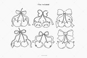 Hand Drawn Coquette Cherry Clipart, a Decorative Illustration by Victoruler (Thumbnail 2 of 5)
