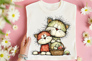 Whimsical Easter Cats Clipart, an Illustration by Libby Wishes (Thumbnail 2 of 8)