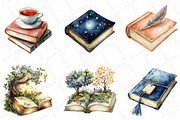 Watercolor Book Lover Clipart Bundle, an Illustration by DreamPrint404 (Thumbnail 7 of 7)