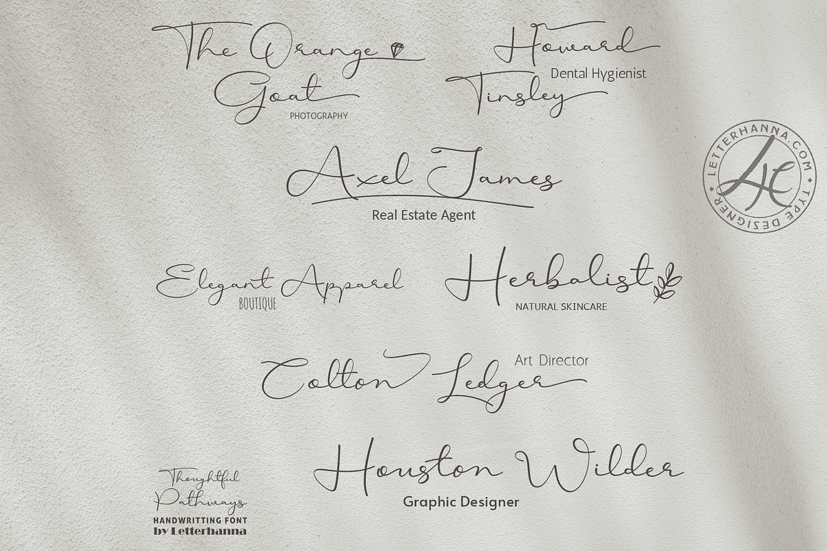 Thoughtful Pathways Font, a Handwritten Font by Letterhanna Studio (Photo 8 of 12)