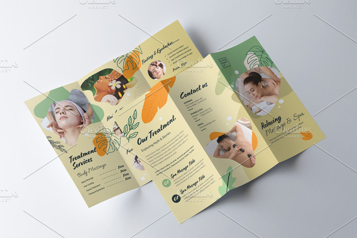 Spa Massage Trifold Brochure, a Brochure Template by Cristal Pioneer (Photo 3 of 4)