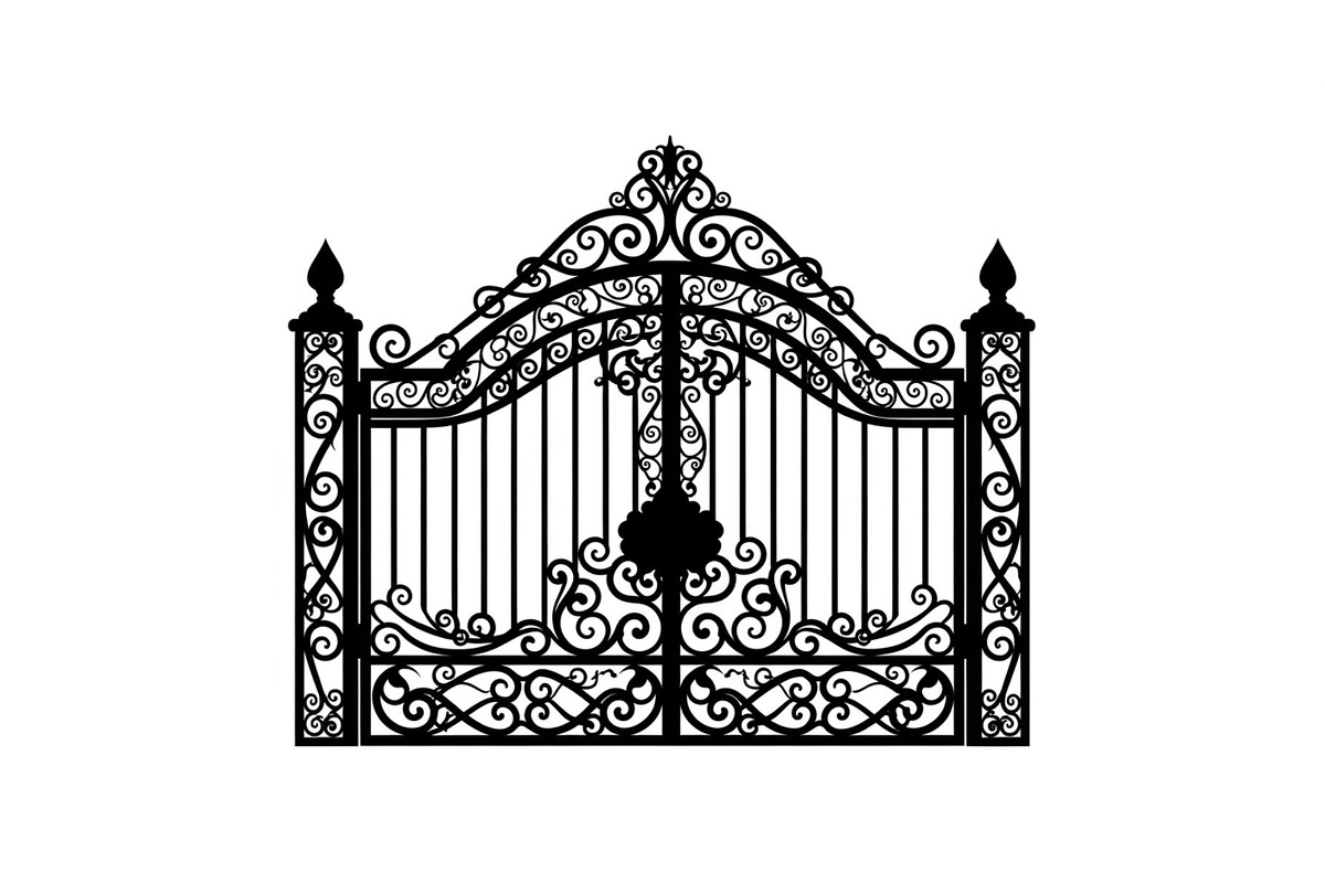 Ornate Wrought Iron Gate Vector Bund, an Illustration by Designs_River (Photo 9 of 47)