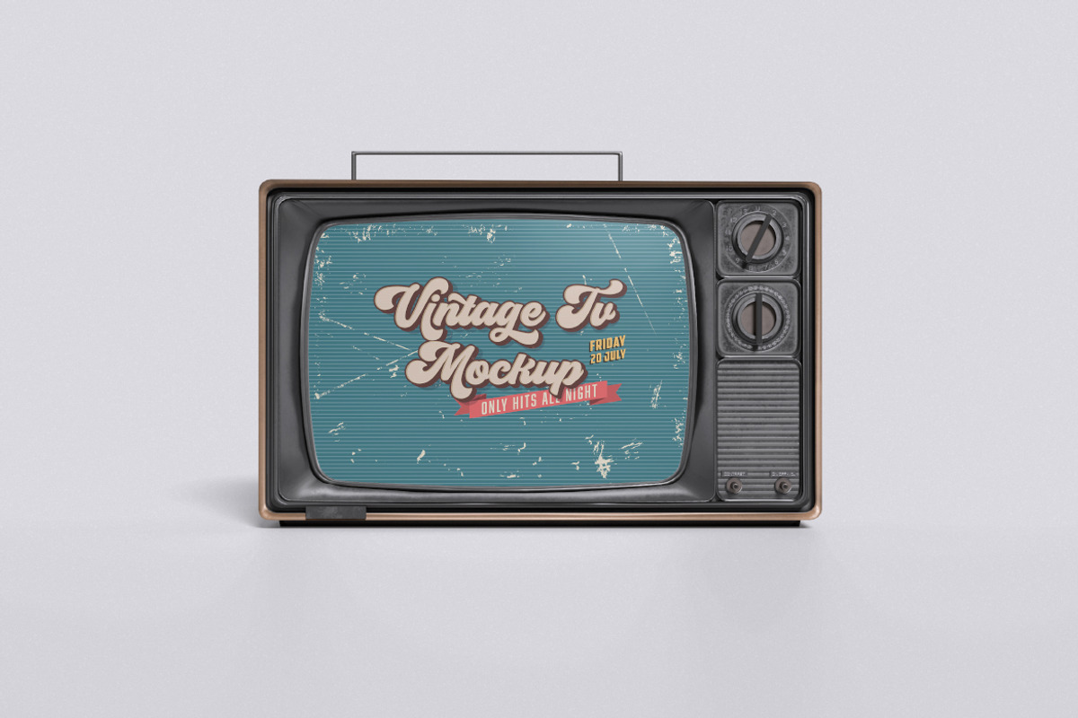 Retro TV Mockup Bundle Set, an Advertising Mockup by Rielismee (Photo 2 of 5)