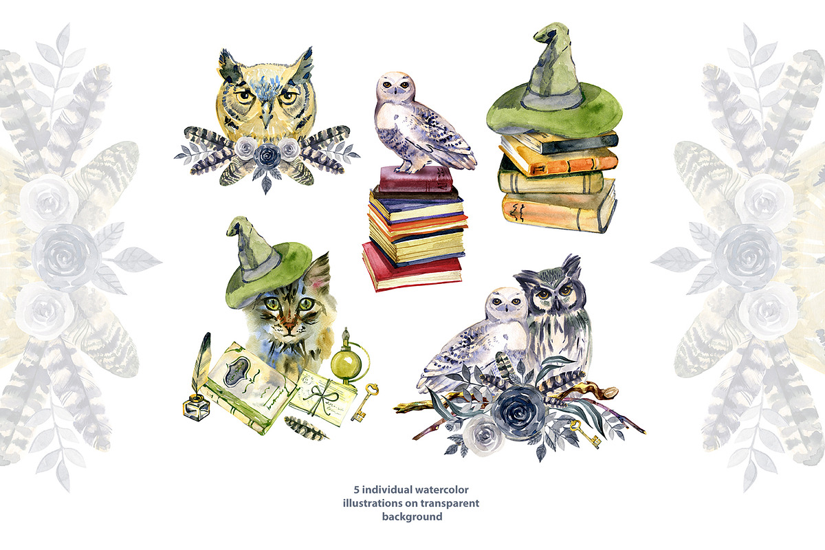 Watercolor WITCHCRAFT illustrations, a Seasonal Illustration by NataliMiasStore (Photo 2 of 4)