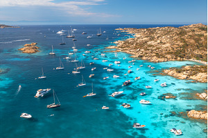 Aerial view of luxury yachts and, a Nature Photo by den-belitsky