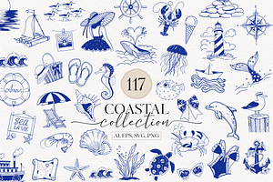 Coastal Clipart Bundle, an Illustration by TatiMockup