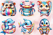 Summer Beach Animals Clipart Bundle., an Illustration by SVGArt (Thumbnail 9 of 9)