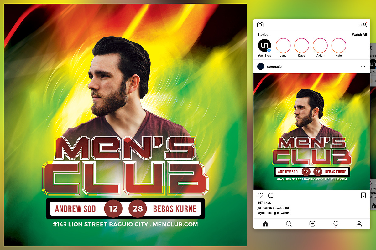 Men's Club, a Flyer Template by KiraYamato Design Studio