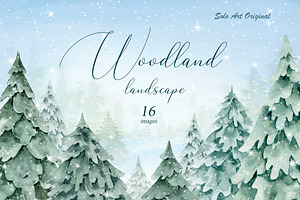 Woodland Landscape Spruce trees
