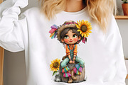 Whimsical Summer Western Girl Clipar, an Illustration by designcity5 (Thumbnail 5 of 5)