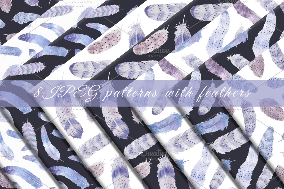 Watercolor feathers Boho, an Illustration by BrushArtDesigns (Photo 4 of 6)