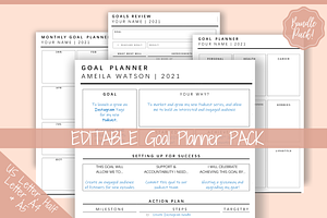 Editable Goal Planner Templates