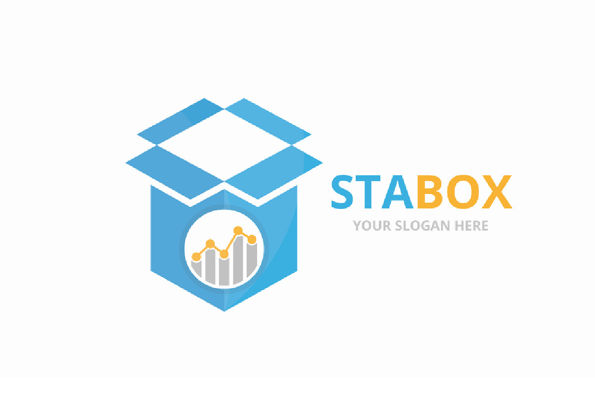 Vector graph and box logo, a Branding & Logo Template by GraphiShop