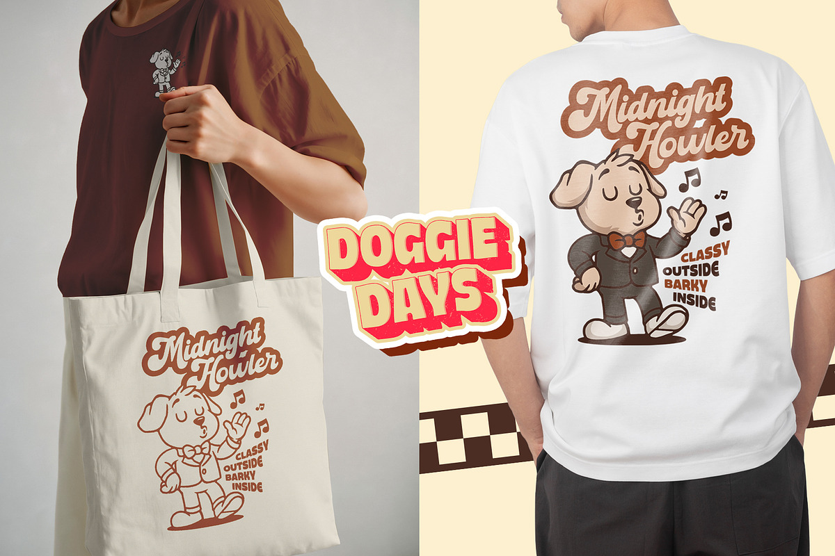 Retro Puppy Mascot Bundle, an Animal Illustration by Tekuni (Photo 11 of 12)