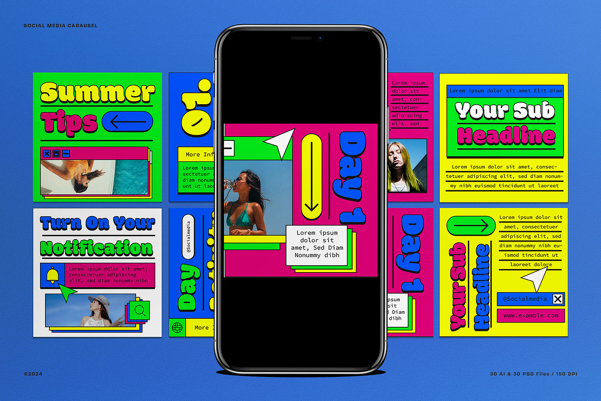 Summer Fest Instagram Carousel, a Social Media Template by graphicook (Photo 1 of 3)
