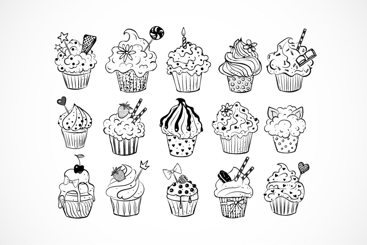 Doodle cupcakes, a Food Illustration by Elina_Li (Photo 5 of 8)