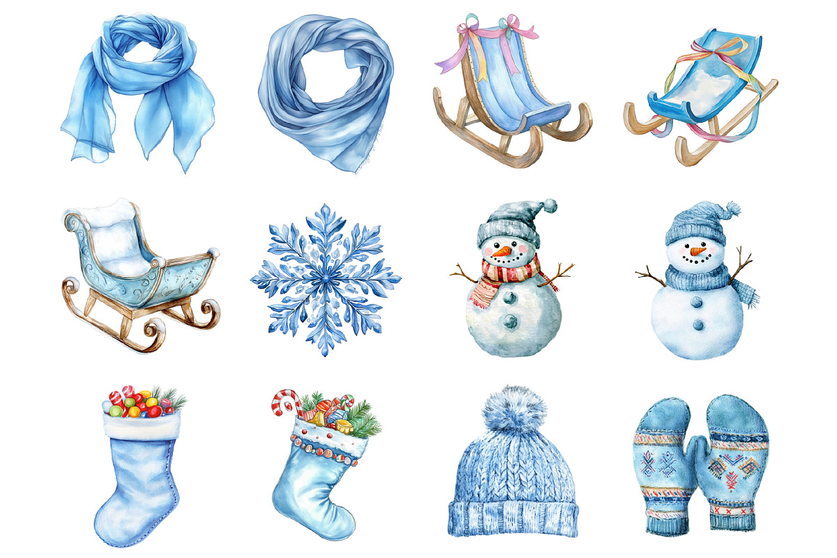 Powder Blue Winter Watercolor, a Graphic by CitraGraphics (Photo 3 of 4)