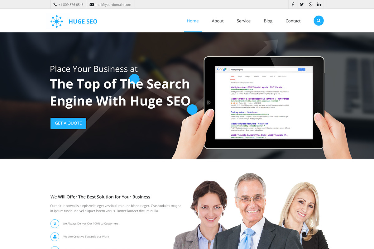 Huge Seo PSD Website Template, a Websites & App Template by WebbyTemplates (Photo 2 of 7)